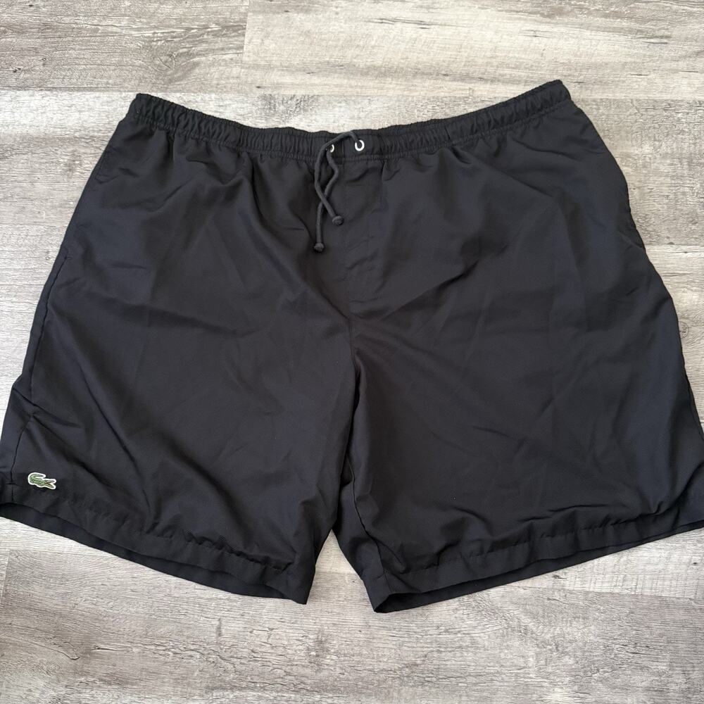 Lacoste Sport Mens Diamond Taffeta Tennis Shorts Black Sz 4XL FR 9 GH353T 42x8”